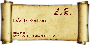Löb Rodion névjegykártya